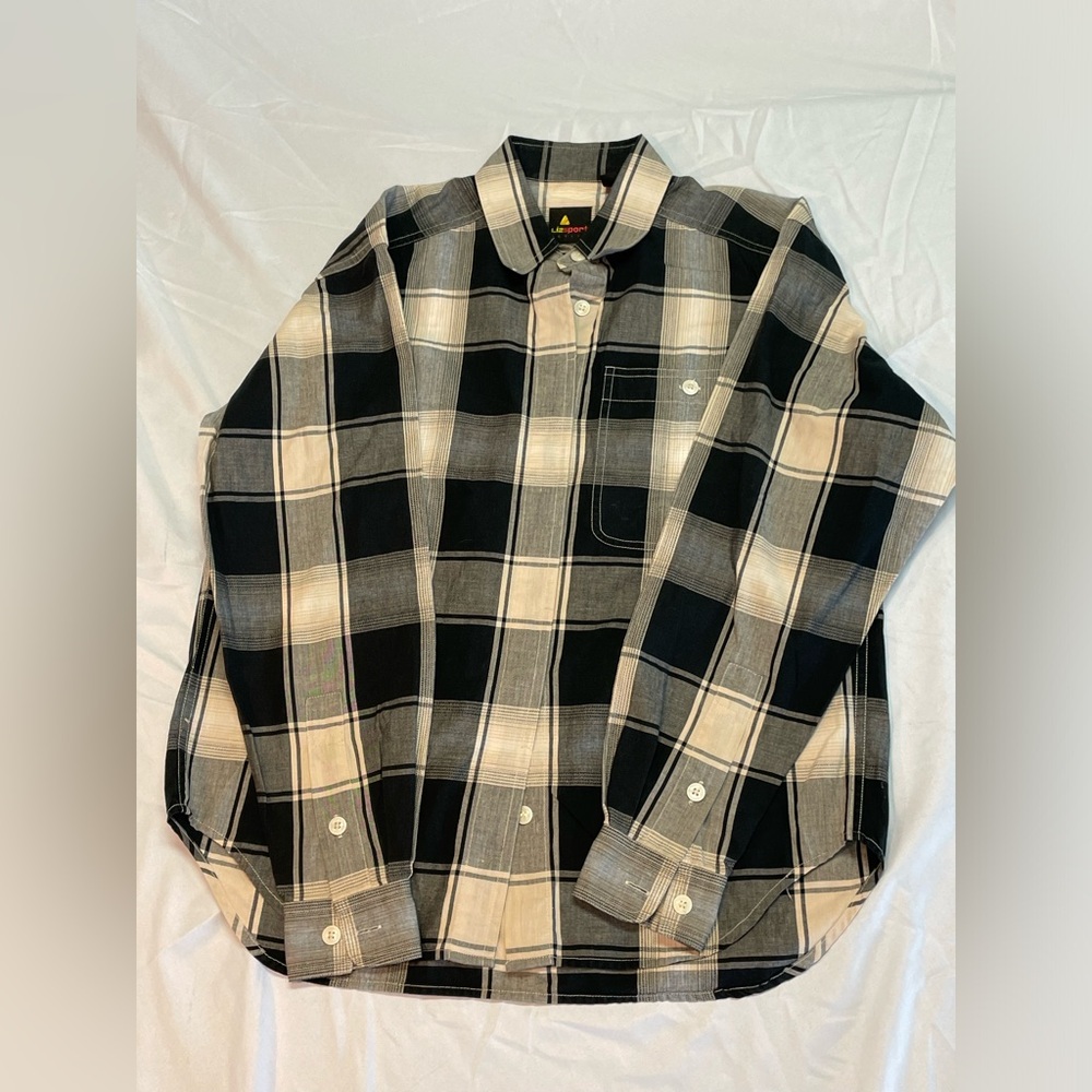 Vintage 90s Liz Sport Plaid Long Sleeve Button Down Shirt SP